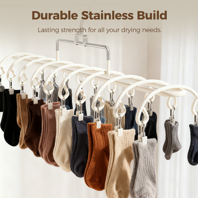Stainless Steel Laundry Drying Rack with 20 Clips Set of 3 4