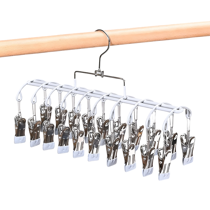 Stainless Steel Laundry Drying Rack with 20 Clips Set of 3 Gray 1