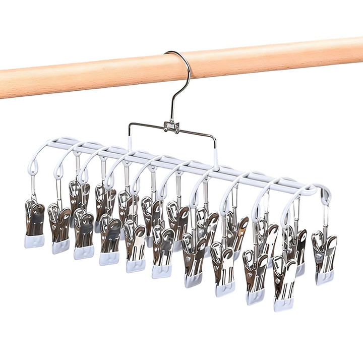 Stainless Steel Laundry Drying Rack with 20 Clips Set of 3 Gray 1