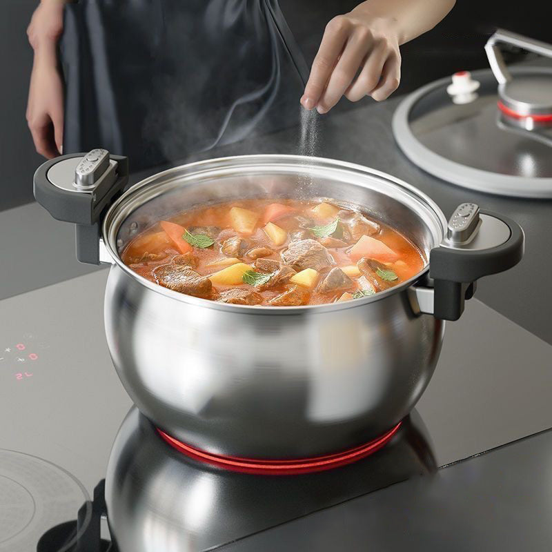 Stainless Steel Micro Pressure Stew Pot 7 Liter Set of 2 4