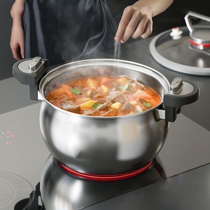Stainless Steel Micro Pressure Stew Pot 7 Liter Set of 2 4