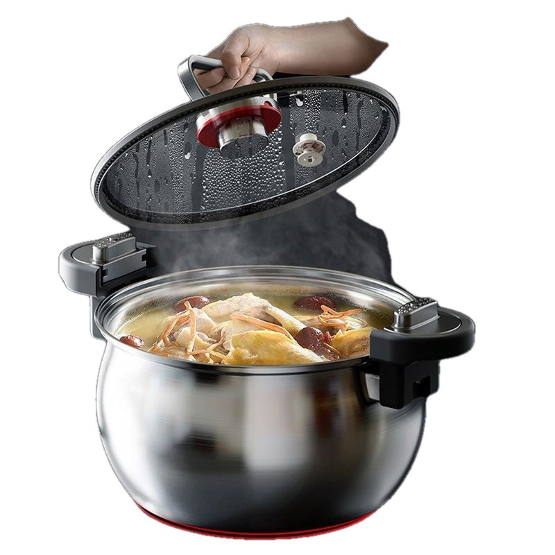 Stainless Steel Micro Pressure Stew Pot 7 Liter Set of 2 on white