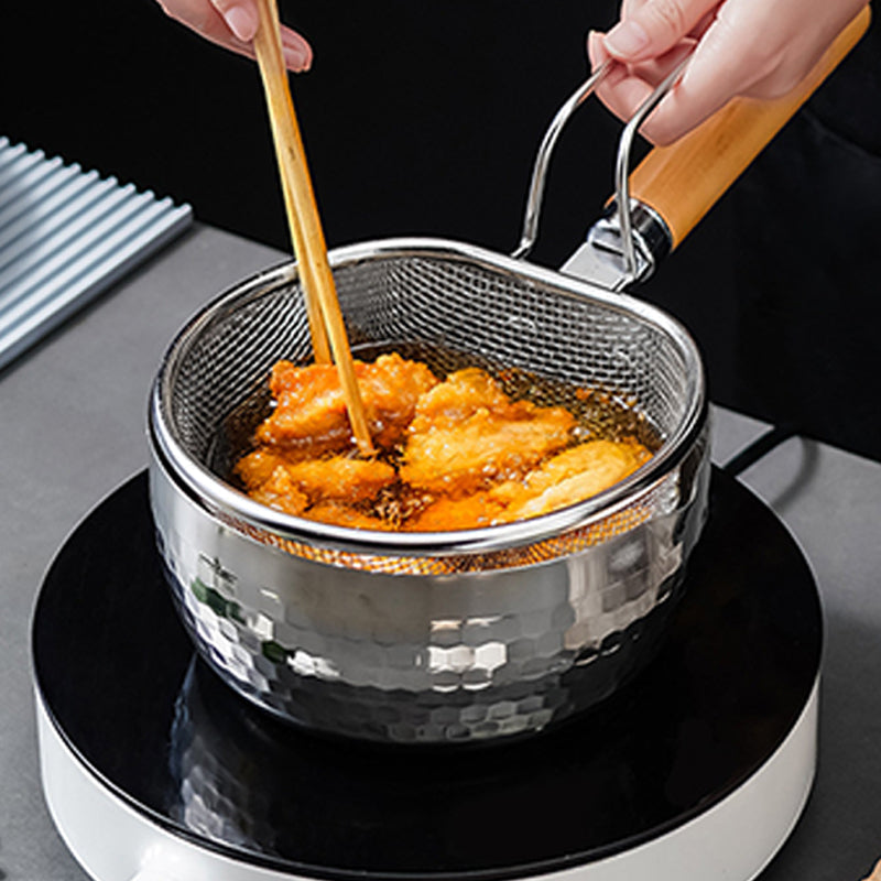 Stainless Steel Strainer Basket with Handle Fine or Coarse Mesh 7