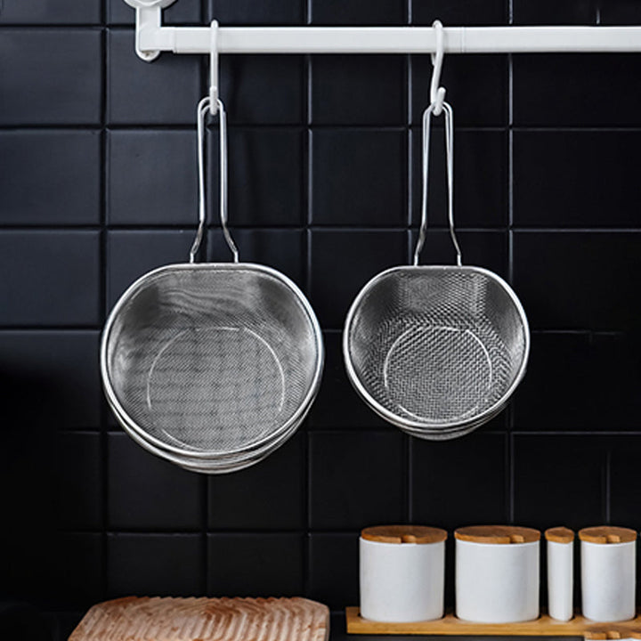 Stainless Steel Strainer Basket with Handle Fine or Coarse Mesh 8