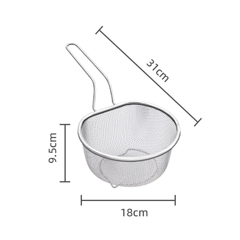 Stainless Steel Strainer Basket with Handle Fine or Coarse Mesh Coarse Mesh 1