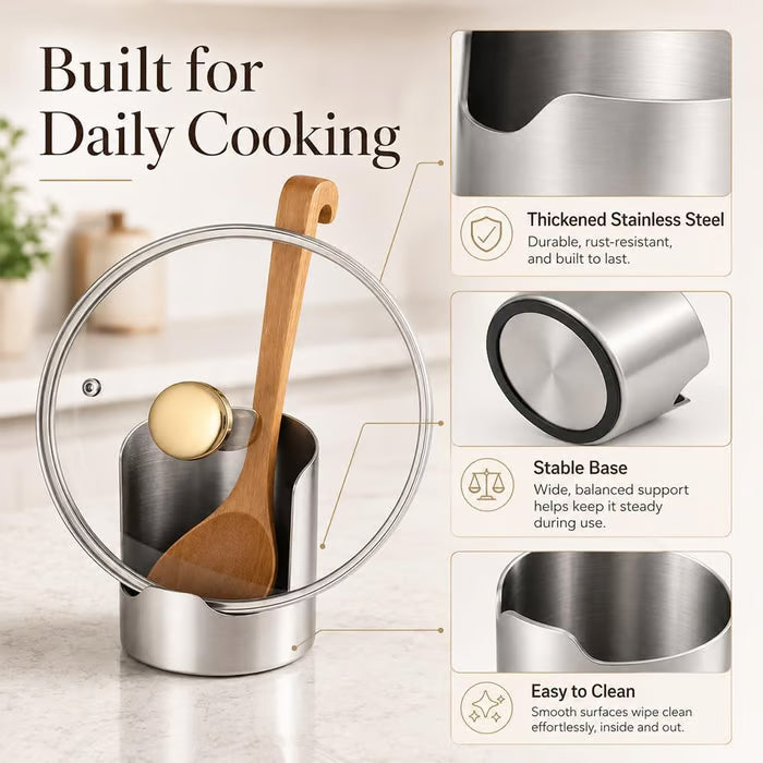 Stainless Steel Utensil and Pot Lid Holder Set of 2 2