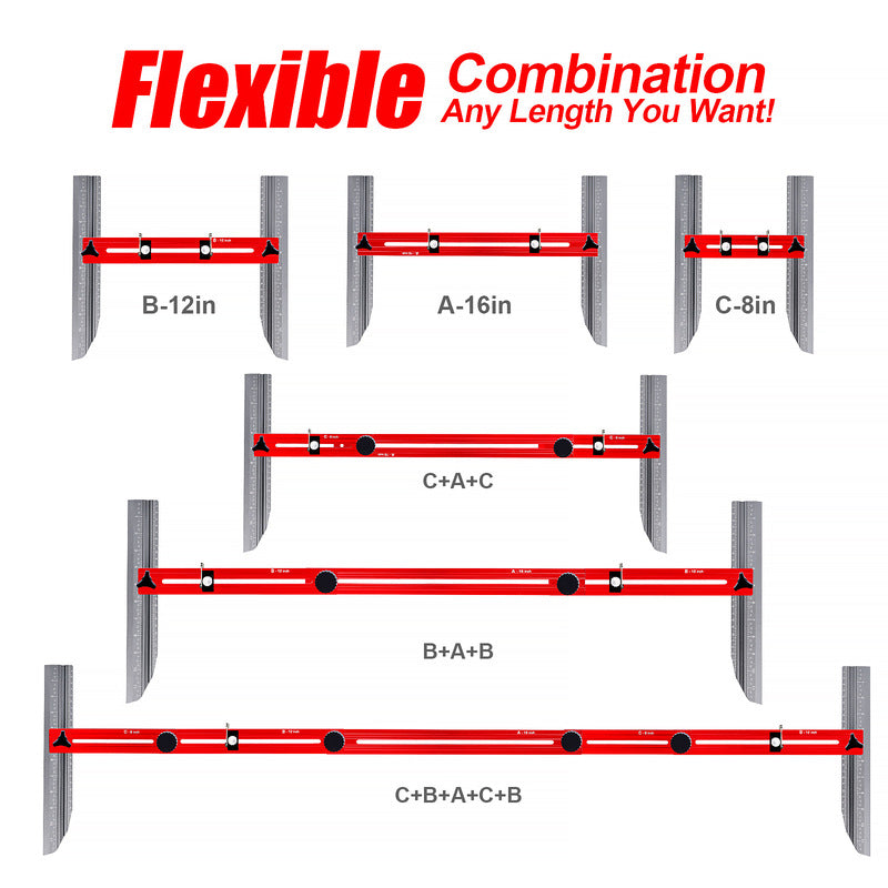 Stair Tread Template with Dual Scale 8 to 72 Inch Aluminum 4