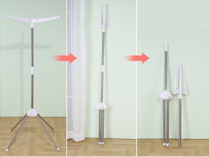 Standing Clothes Drying Rack Folding Stainless Steel 1 to 3 Layer 3