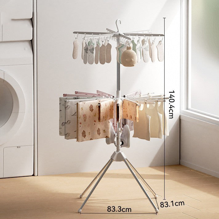 Standing Clothes Drying Rack Folding Stainless Steel 1 to 3 Layer Double Layer 1