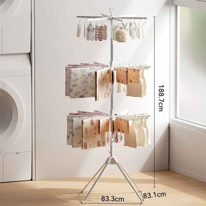 Standing Clothes Drying Rack Folding Stainless Steel 1 to 3 Layer Triple Layer 1