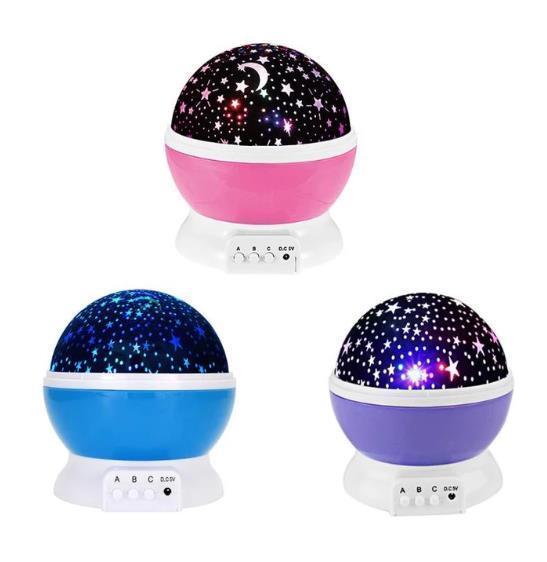 Star Projector Night Light Rotating 4.7 Inch Set of 3 1