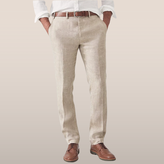 Straight Leg Smart Casual Pants Beige 2