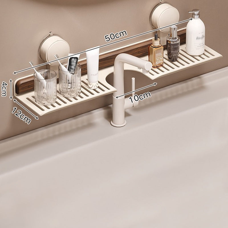Suction Cup Bathroom Shelf Walnut 15.7 or 19.7 Inch White 2