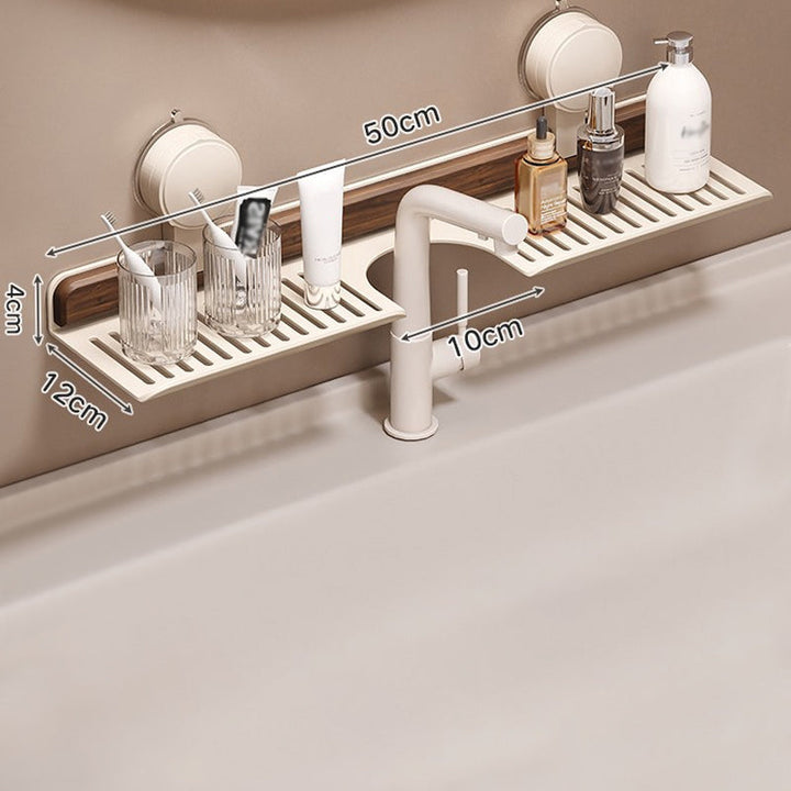 Suction Cup Bathroom Shelf Walnut 15.7 or 19.7 Inch White 2