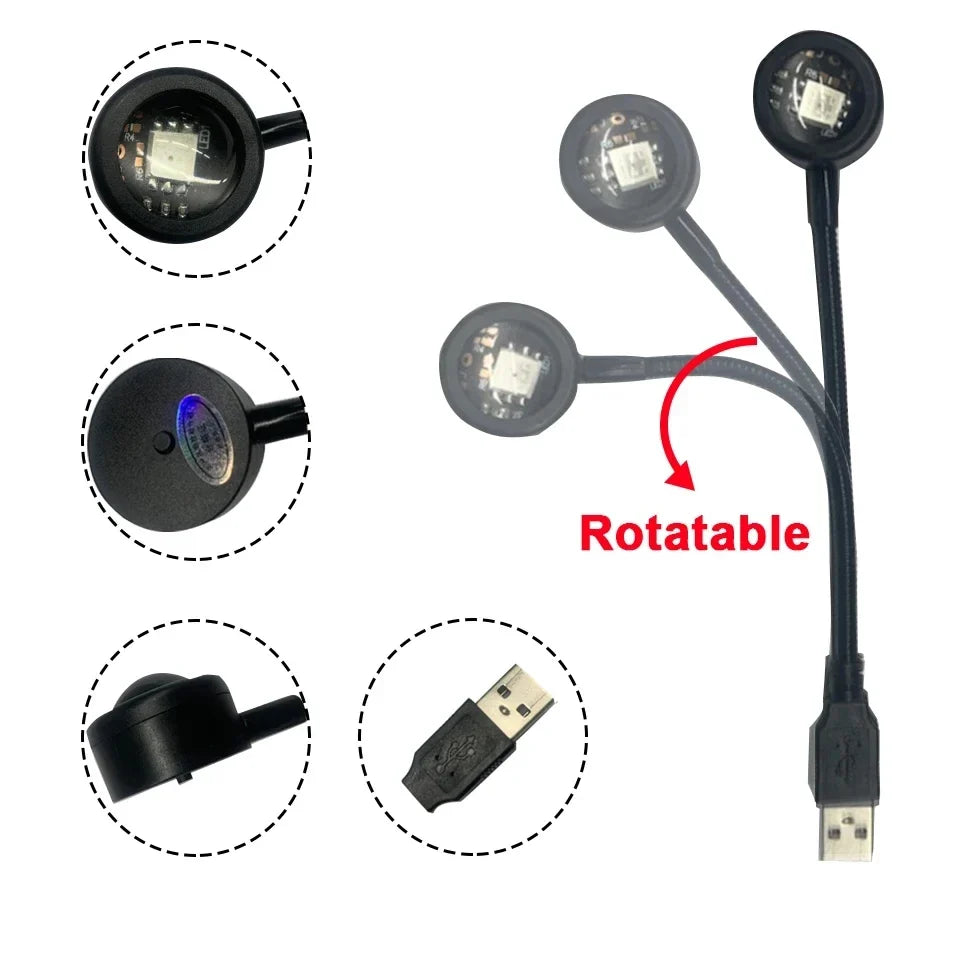Sunset Projection Lamp USB Rotating Mood Light Set of 3 1