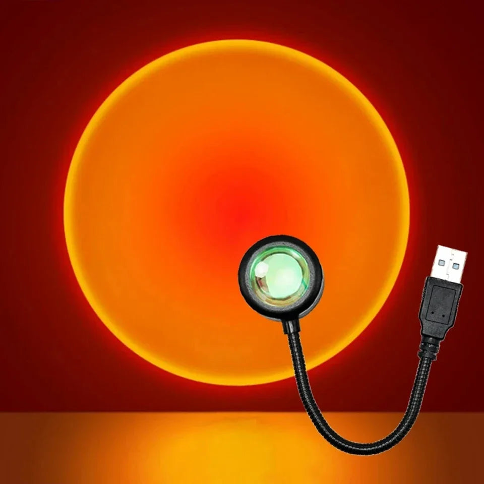 Sunset Projection Lamp USB Rotating Mood Light Set of 3 2
