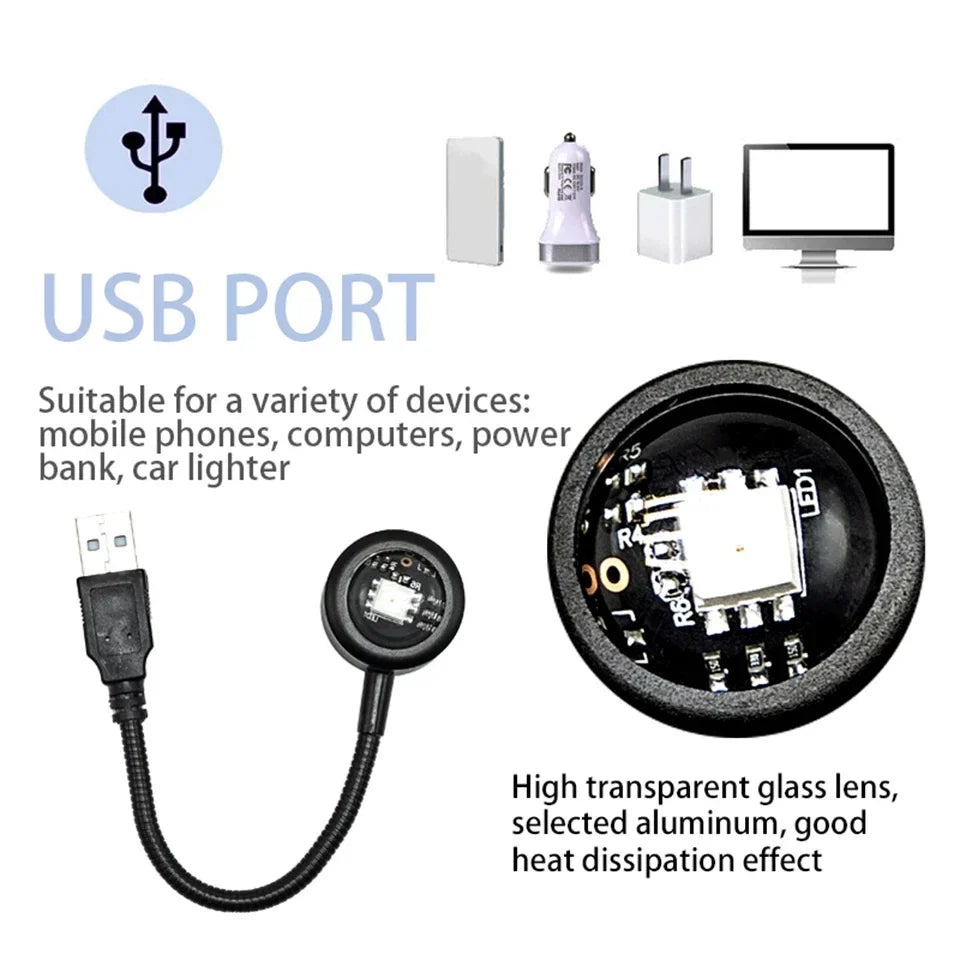 Sunset Projection Lamp USB Rotating Mood Light Set of 3 6