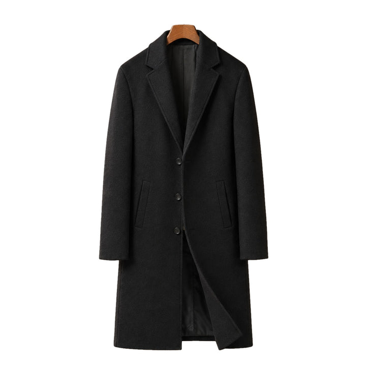Tailored Cashmere Wool Single Breasted Overcoat on white