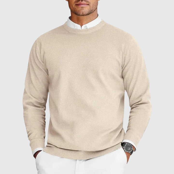 Tailored Knit Crew Neck Sweater Set of 2 Beige 1
