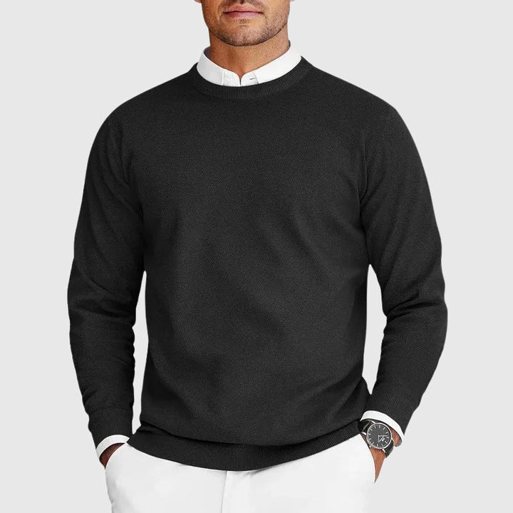 Tailored Knit Crew Neck Sweater Set of 2 Black 1