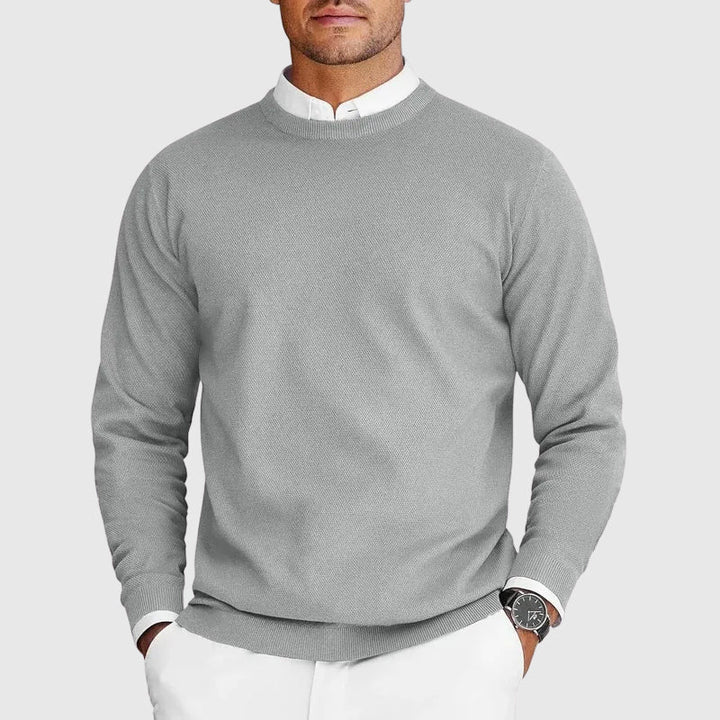Tailored Knit Crew Neck Sweater Set of 2 Gray 1