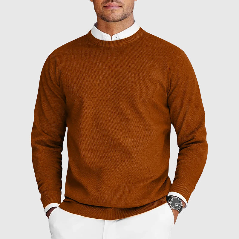 Tailored Knit Crew Neck Sweater Set of 2 Rust 1