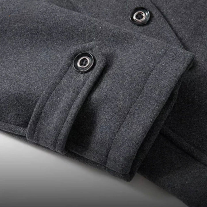 Tailored Wool Blend Double Collar Coat Gray 3