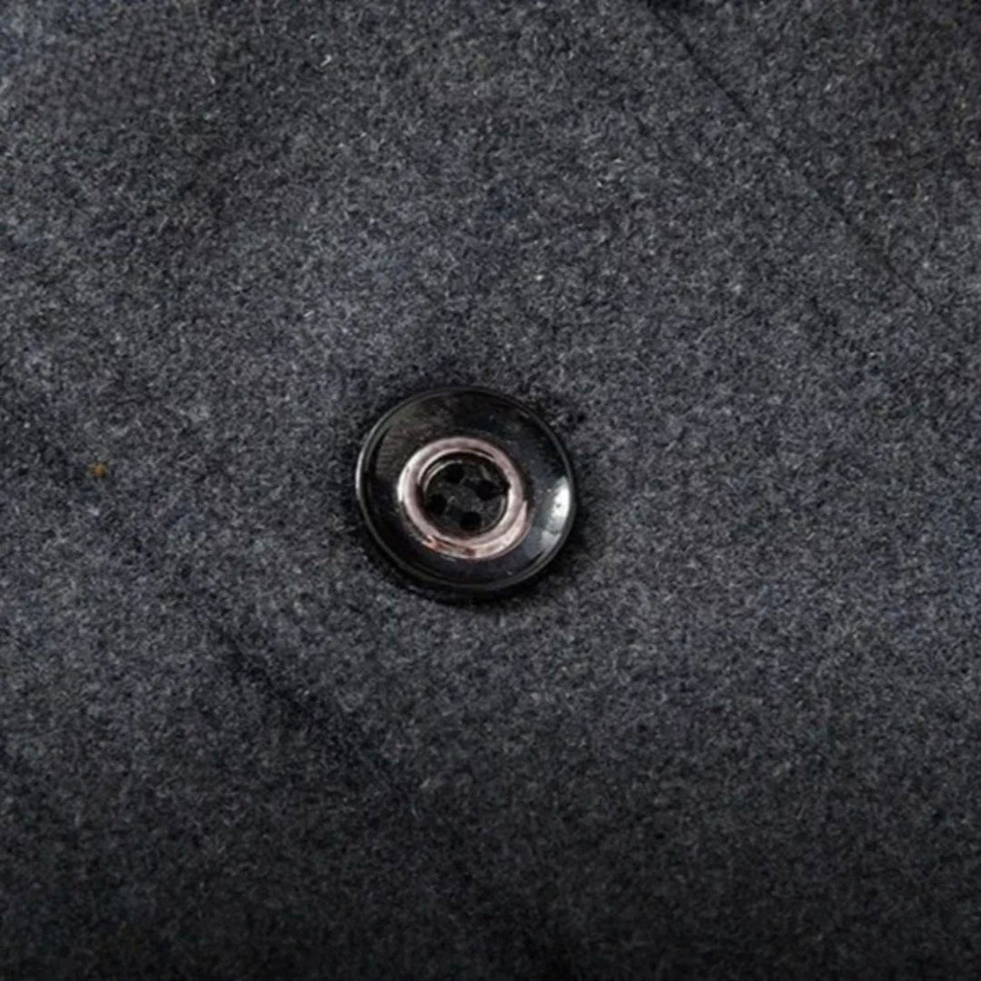 Tailored Wool Blend Double Collar Coat Gray 4