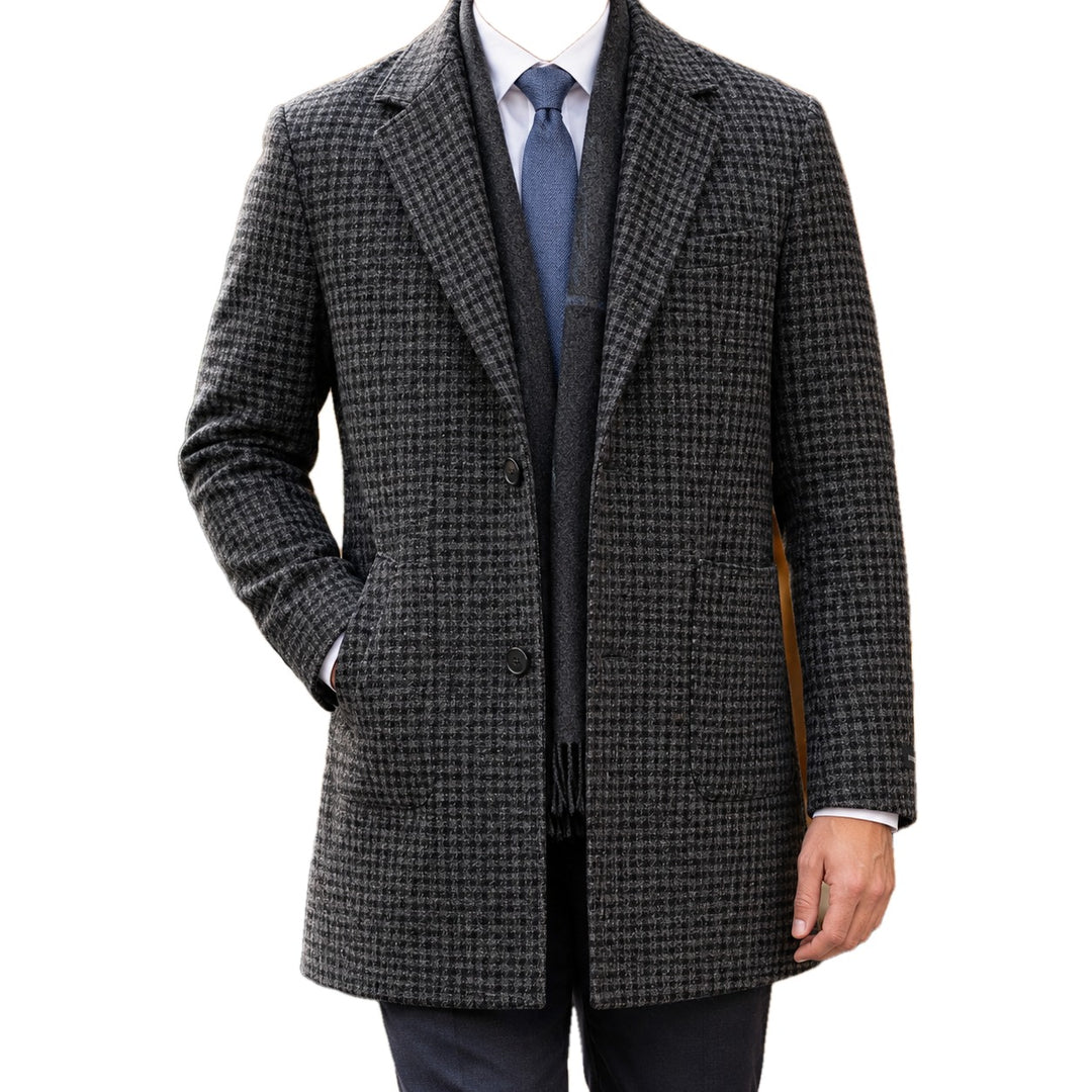 Tailored Wool Blend Jacket Notched Lapel on white