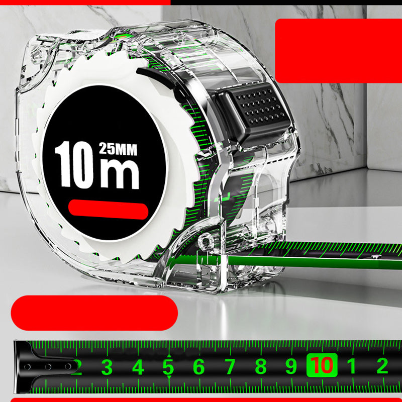 Tape Measure 32.8 ft Clear Case Fluorescent 1