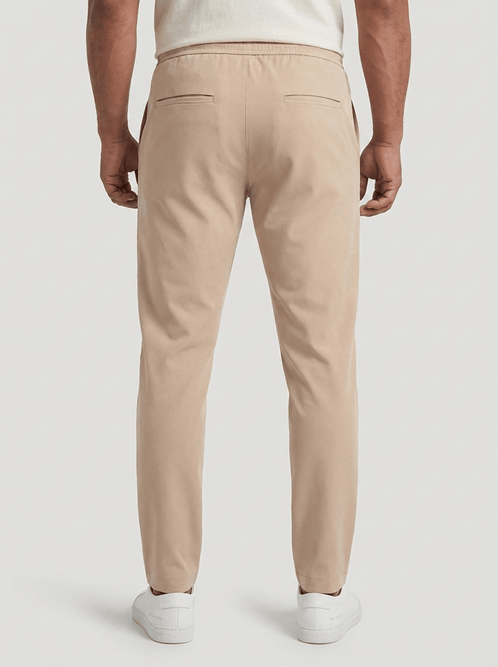 Tapered Pleated Drawstring Pants Set of 2 Light Khaki 2