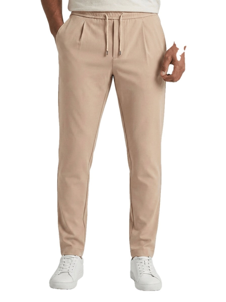 Tapered Pleated Drawstring Pants Set of 2 on white
