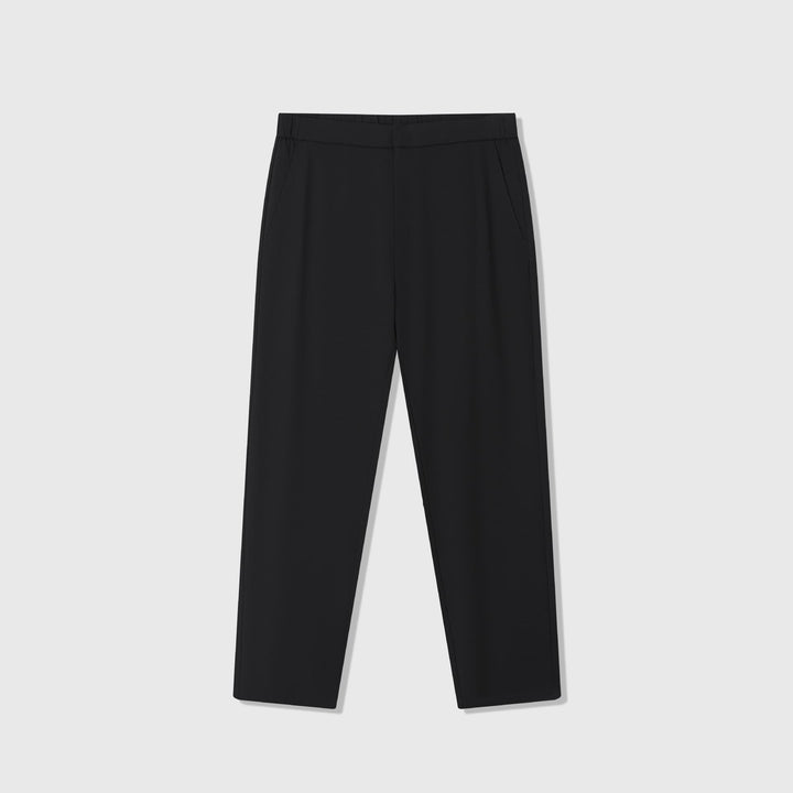 Tapered Wool Blend Pleated Pants Black 1