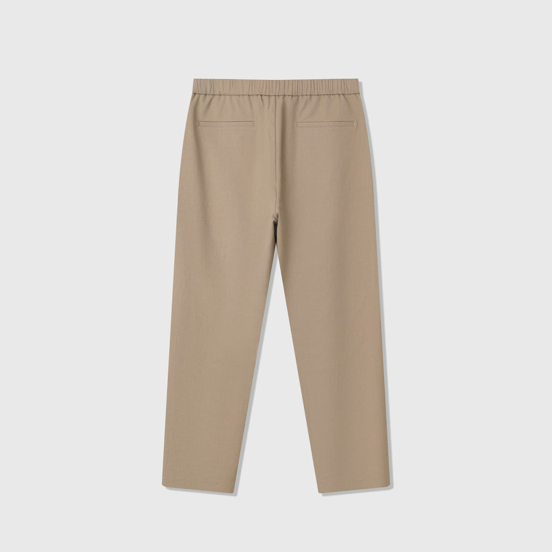 Tapered Wool Blend Pleated Pants Camel 2