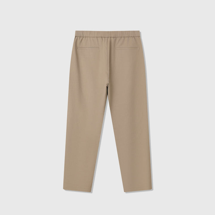 Tapered Wool Blend Pleated Pants Camel 2