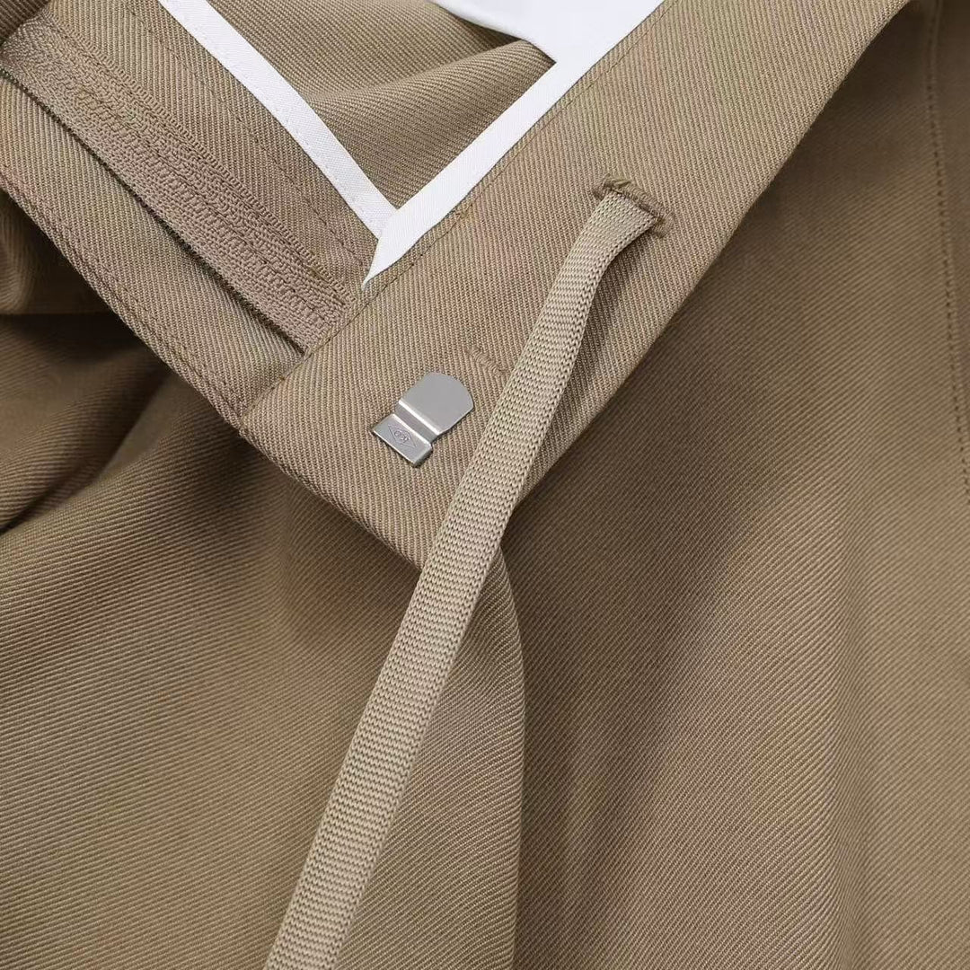 Tapered Wool Blend Pleated Pants Camel 3