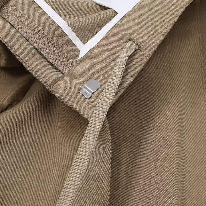 Tapered Wool Blend Pleated Pants Camel 3