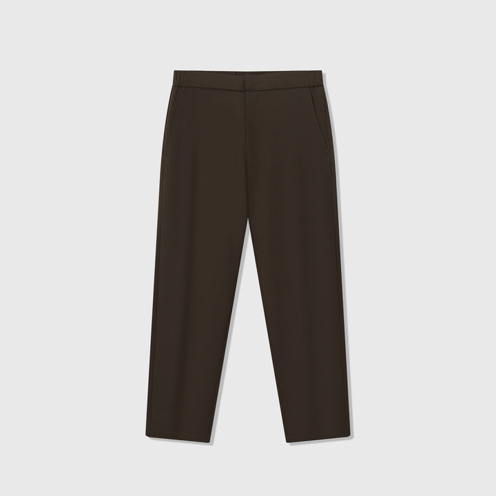 Tapered Wool Blend Pleated Pants Espresso 1