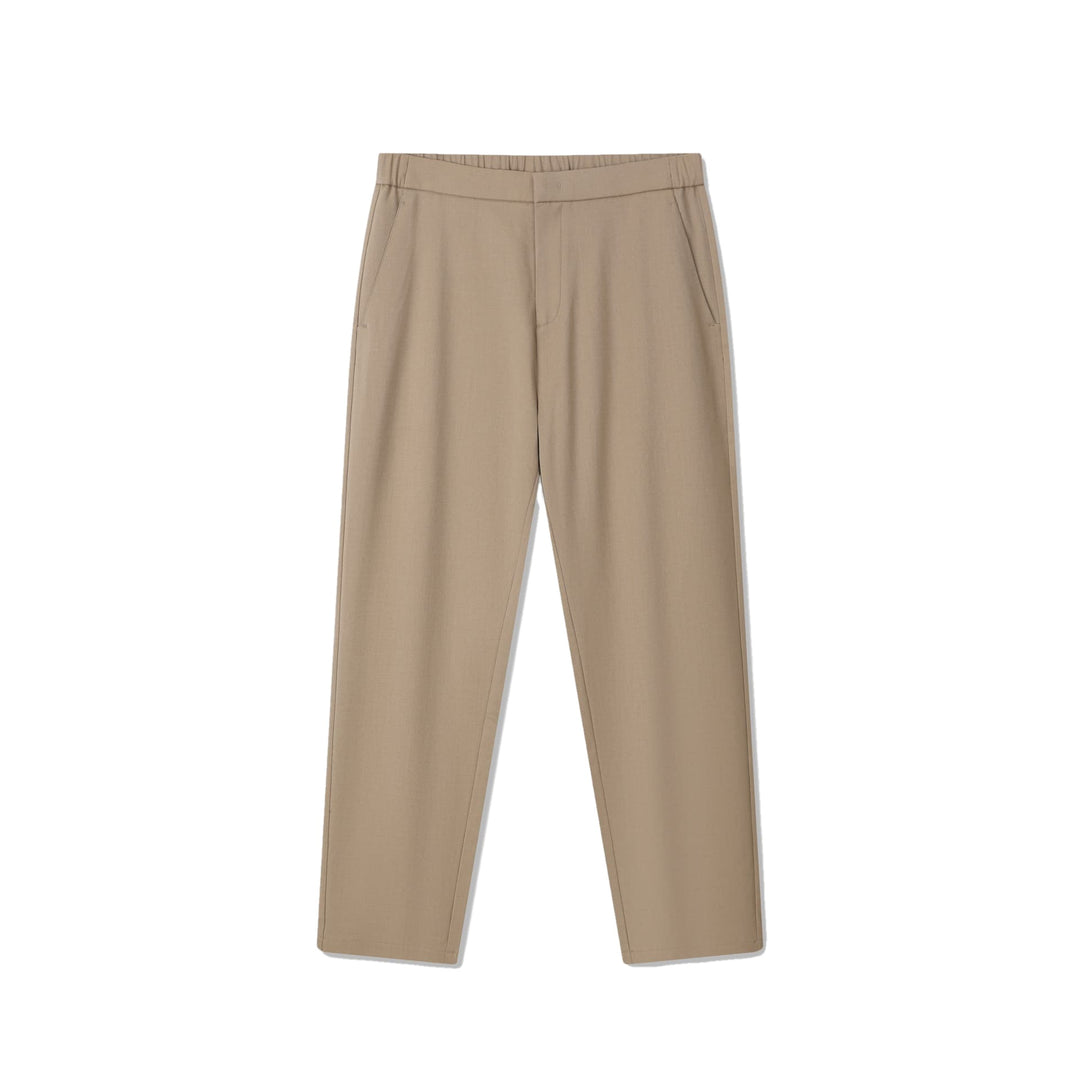 Tapered Wool Blend Pleated Pants on white