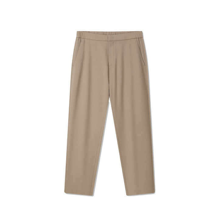 Tapered Wool Blend Pleated Pants on white
