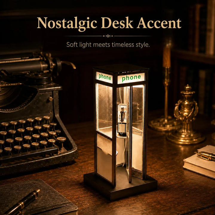 Telephone Booth Night Light Retro Table Lamp 8.5 Inch Set of 2 4