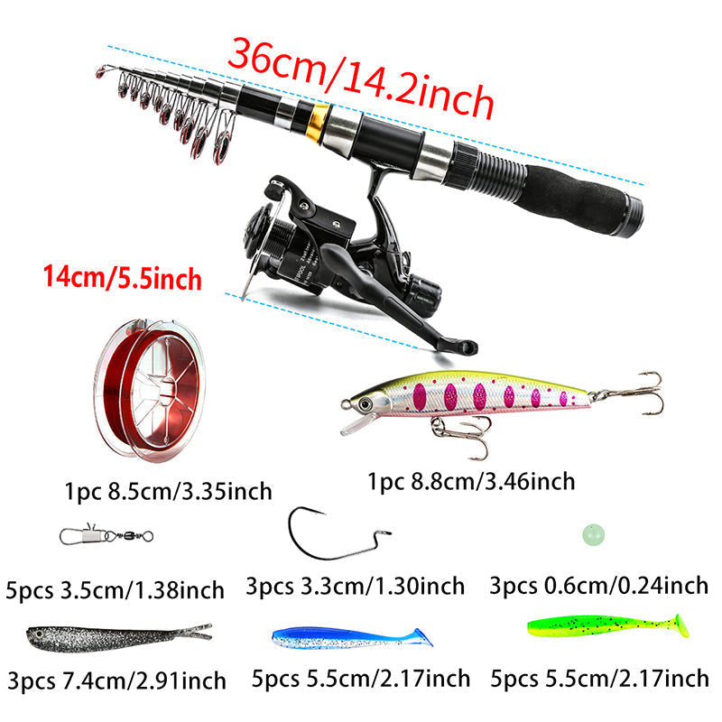 Telescopic Fishing Rod and Reel Set with Bag 3
