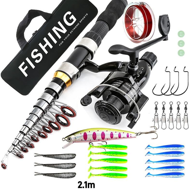 Telescopic Fishing Rod and Reel Set with Bag 6.9 ft 1
