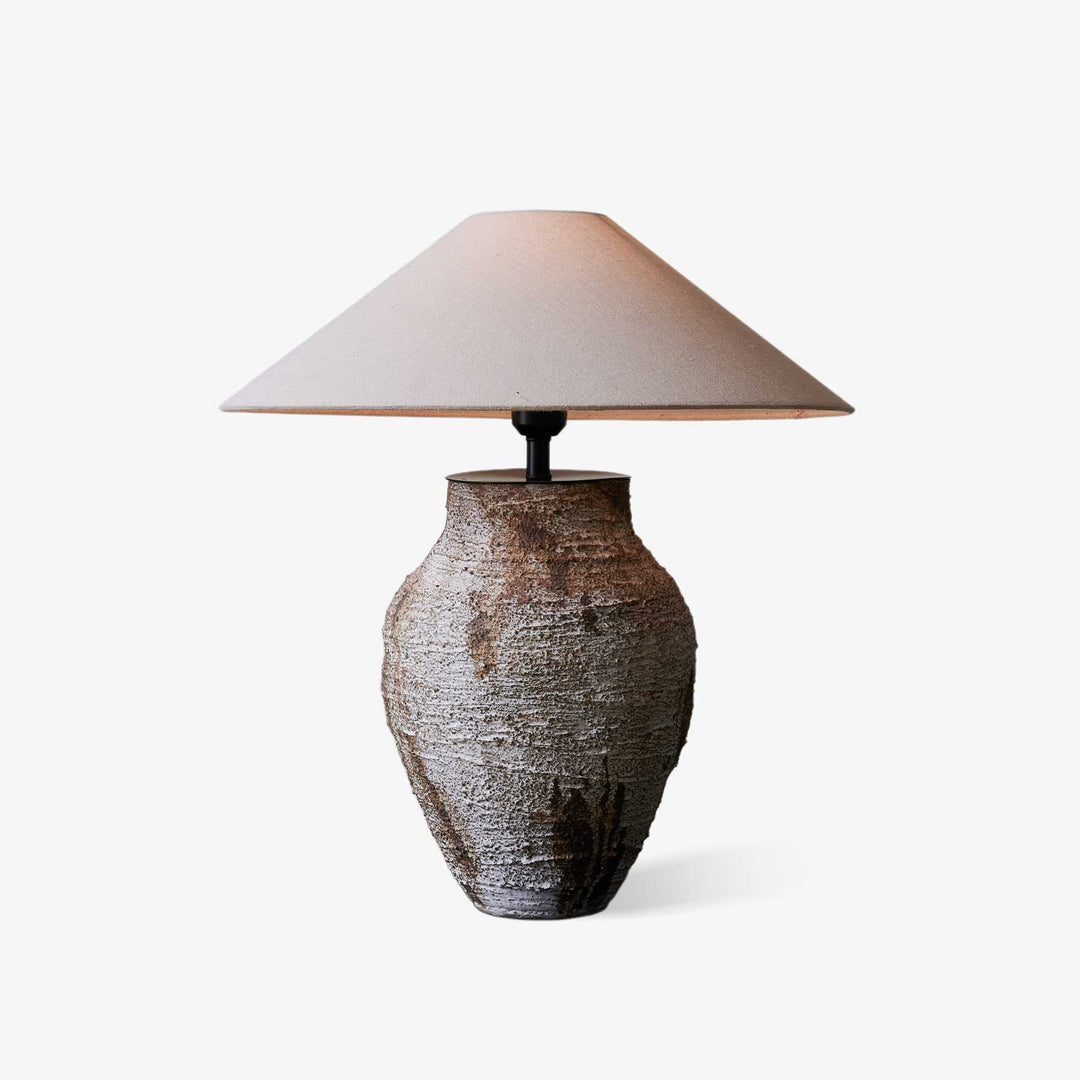 Textured Clay Table Lamp Terracotta and Beige 19.7 in Set of 3 1