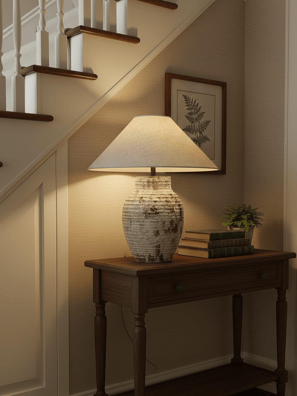 Textured Clay Table Lamp Terracotta and Beige 19.7 in Set of 3 2
