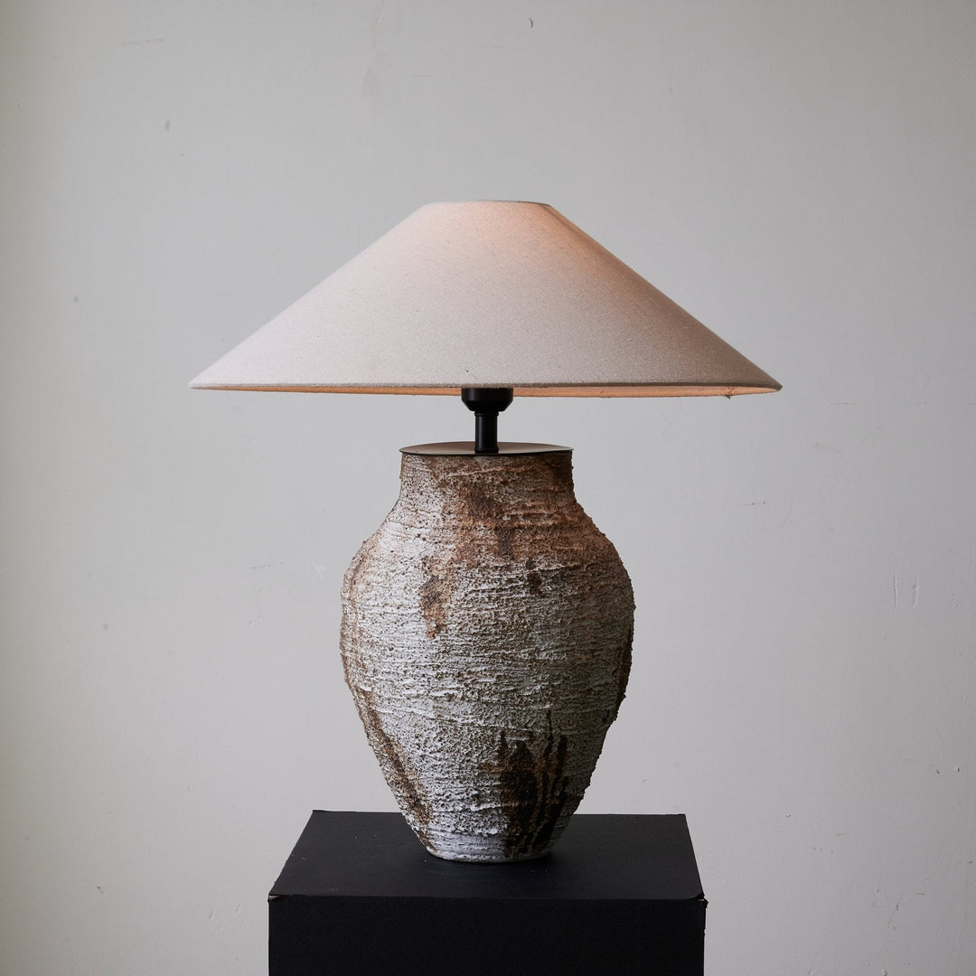 Textured Clay Table Lamp Terracotta and Beige 19.7 in Set of 3 6