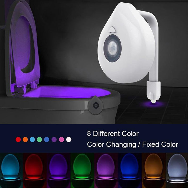 Toilet Night Light Motion Sensor 8 Colors AAA Battery Set of 3 2