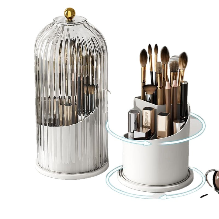 Toothbrush Holder with Sliding Lid and 3 Slots Set of 2 on white