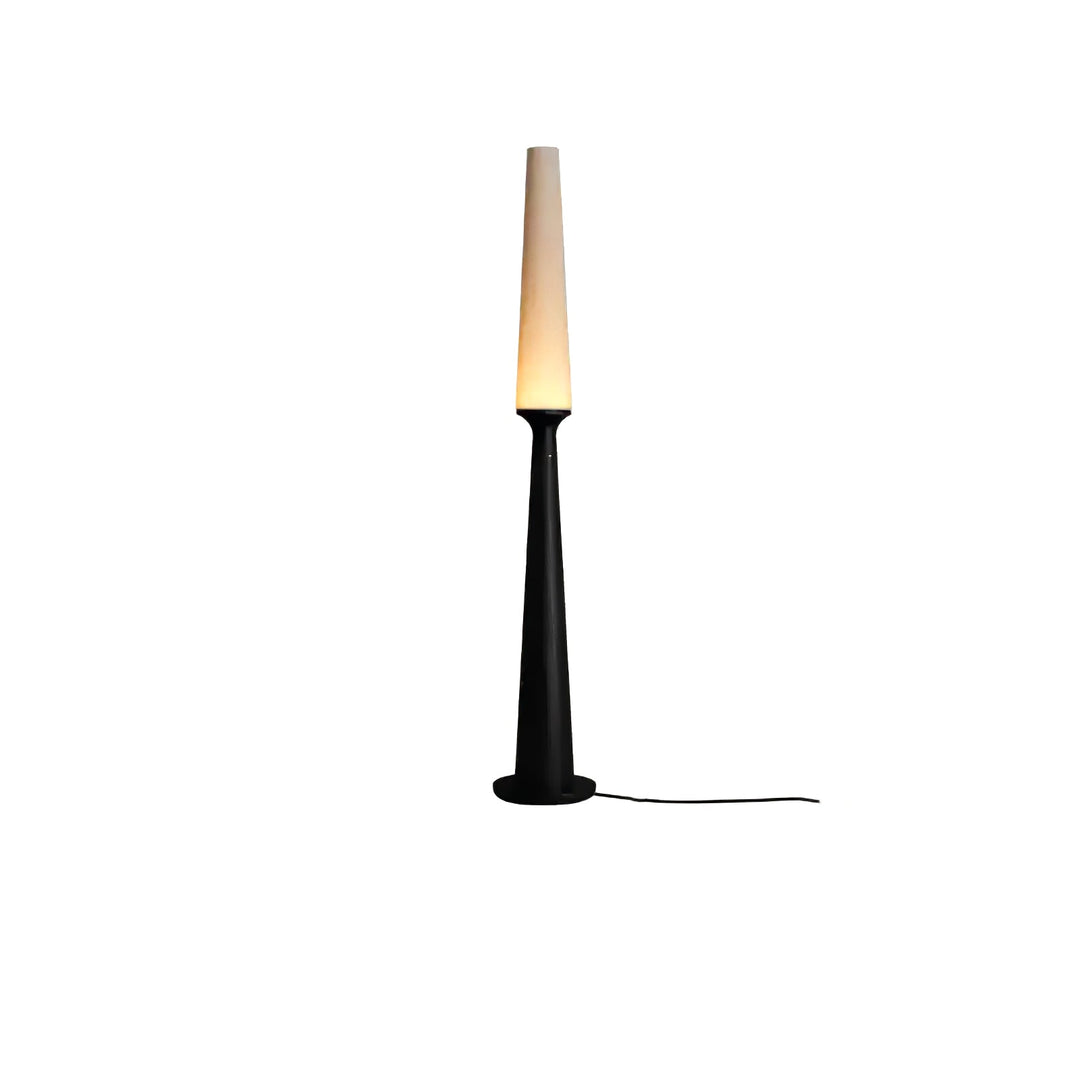 Totem Floor Lamp Solid Wood Base Fabric Shade 57.1 in Black 1