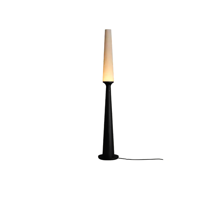 Totem Floor Lamp Solid Wood Base Fabric Shade 57.1 in Black 1